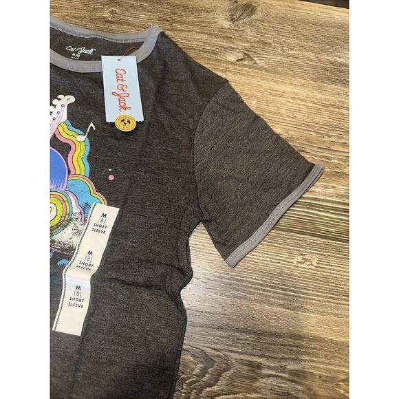 Boys' Short Sleeve 'Retro Soul' Ringer T-Shirt - Cat & Jack Gray Medium. 4 - Picture 4 of 4